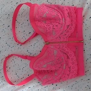 Pink lace bustier